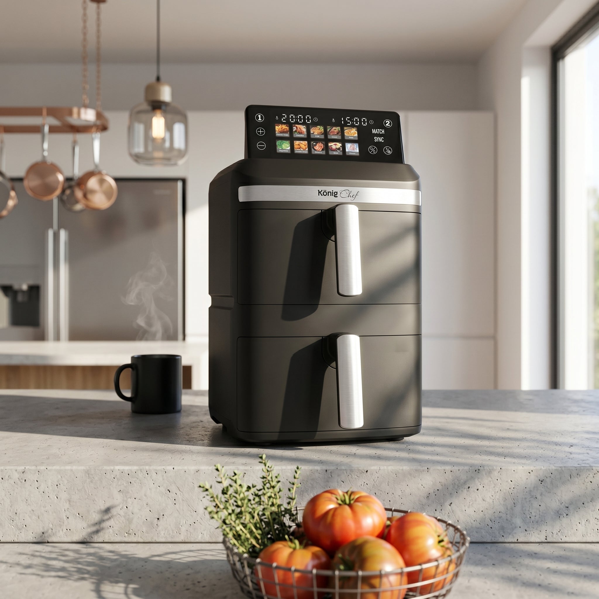 KönigChef XXL 12.4L Double Drawer Air Fryer with FryForce 360° Technology®